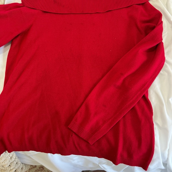 red off the shoulder sweater - Picture 3 of 6